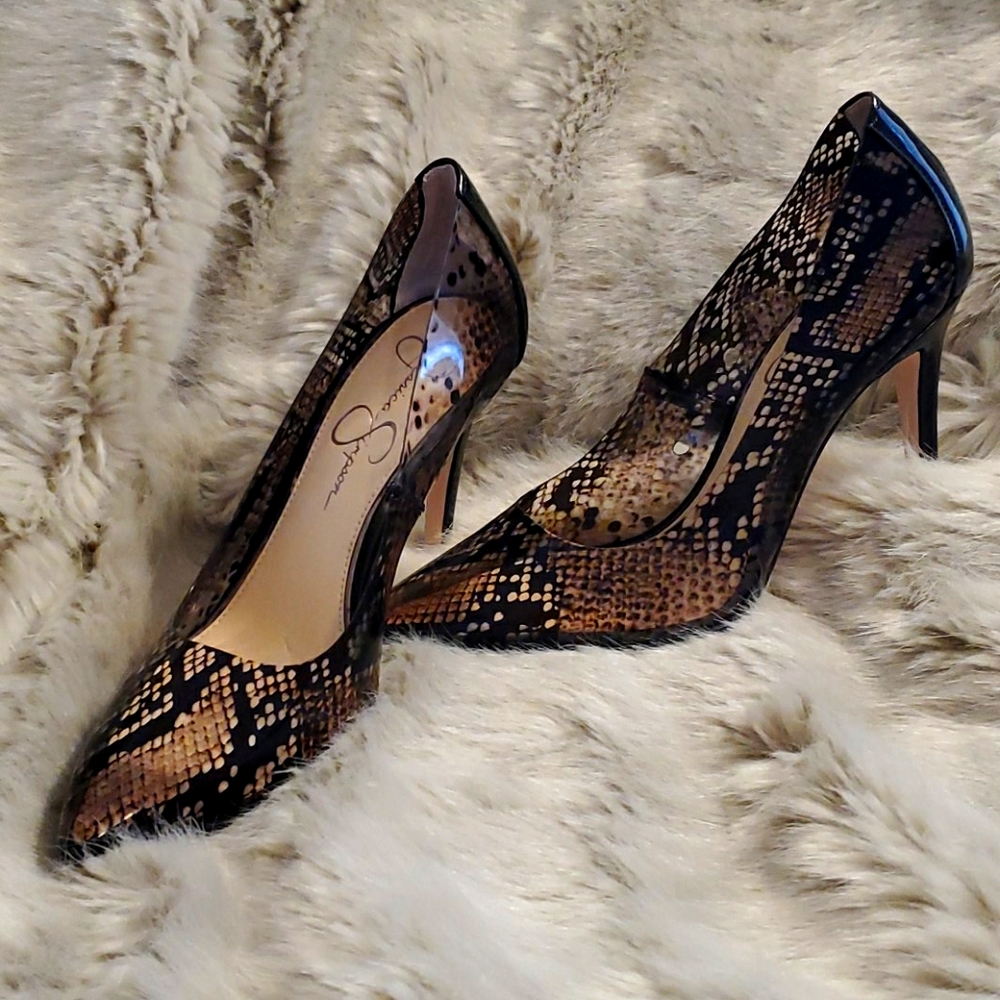 Jessica Simpson snake print heels